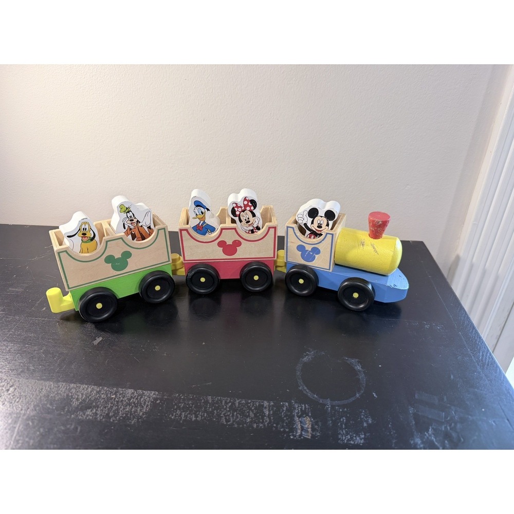 Melissa & Doug - Disney MICKEY MOUSE & Friends ALL ABOARD TRAIN - Wooden Toy Set